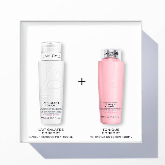 Lancome Comforting Cleansing Duo zestaw delikatne mleczko do demakijażu 400ml + nawilżający tonik do twarzy 400ml