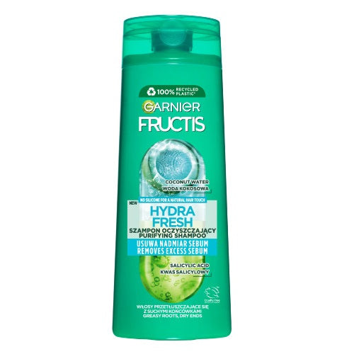 Garnier Fructis Hydra Fresh szampon oczyszczający do włosów przetłuszczających się z suchymi końcówkami 400ml