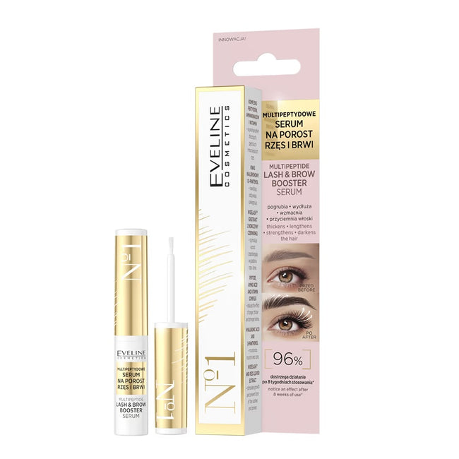 Eveline Cosmetics Multipeptydowe serum na porost rzęs i brwi 4ml