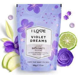 I Love Scented Bath Salts kojąco-relaksująca sól do kąpieli Violet Dreams 500g