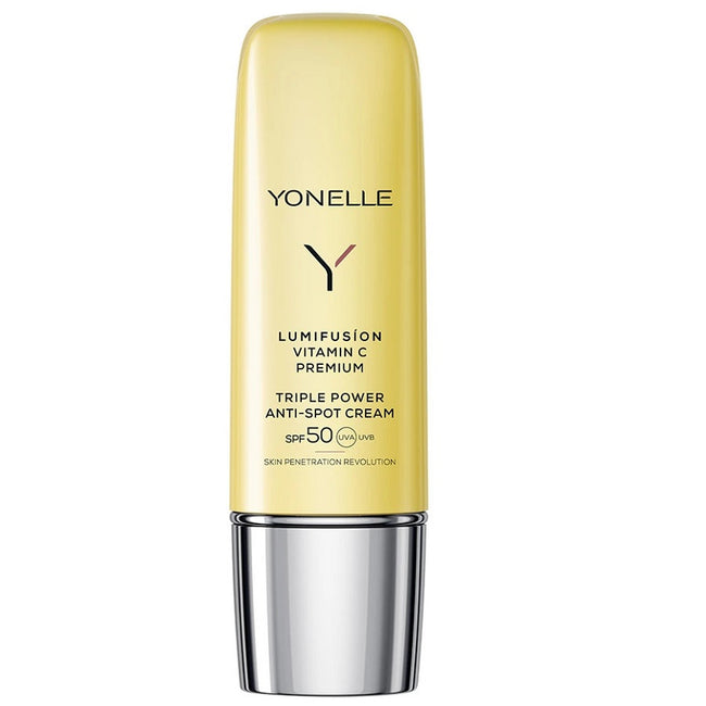 Yonelle Lumifusion potrójnie aktywny krem SPF50 przeciw przebarwieniom z witaminą C 50ml