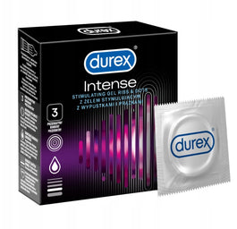 Durex Durex prezerwatywy Intense 3 szt z wypustkami prążkami żel stymulujący