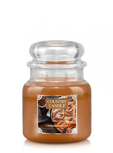 Country Candle Średnia świeca zapachowa z dwoma knotami Cinnamon Buns 453g