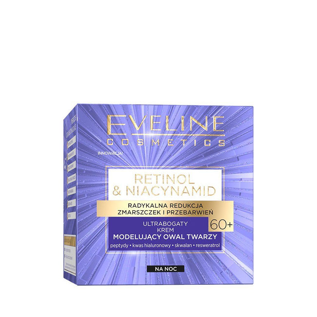 Eveline Cosmetics Retinol&Niacynamid ultrabogaty krem modelujący owal twarzy na noc 60+ 50ml