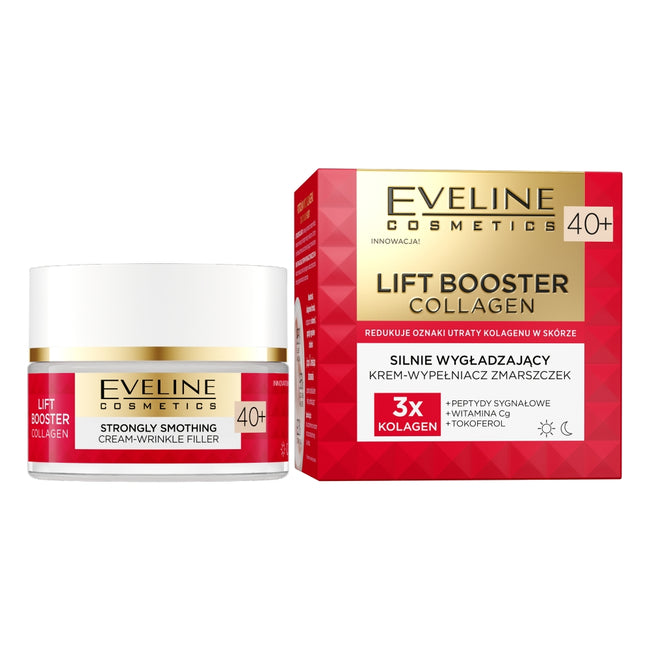 Eveline Cosmetics Lift Booster Collagen silnie wygładzający krem-wypełniacz zmarszczek 40+ 50ml