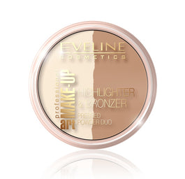 Eveline Cosmetics Art Make-Up Highlighter&Bronzer Pressed Powder puder rozświetlająco-brązujący 57 Glam Dark 12g