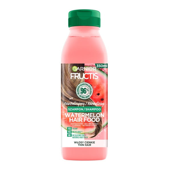 Garnier Fructis Watermelon Hair Food Shampoo rewitalizujący szampon do włosów cienkich 350ml