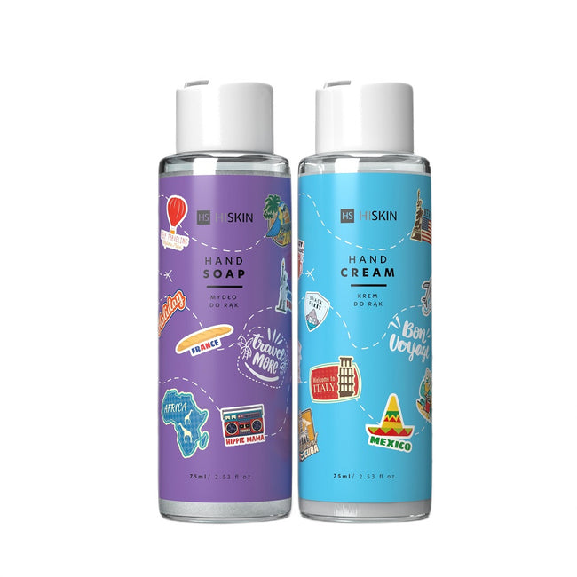 HiSkin Walizka zestaw mydło do rąk 75ml + krem do rąk 75ml