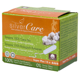 Masmi Silver Care tampony bez aplikatora z bawełny organicznej Super Plus 15szt