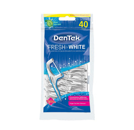 DenTek Fresh & White wykałaczki do zębów z nitką wybielającą 40szt
