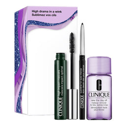 Clinique High Drama in a Wink zestaw High Impact™ Mascara 7ml + Quickliner For Eyes™ Intense 0.14g + Take The Day Off™ Makeup Remover 30ml