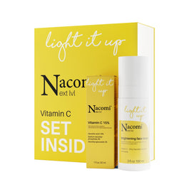 Nacomi Next Level Vitamin C zestaw rozświetlający tonik do twarzy 100ml + witamina C 15% 30ml