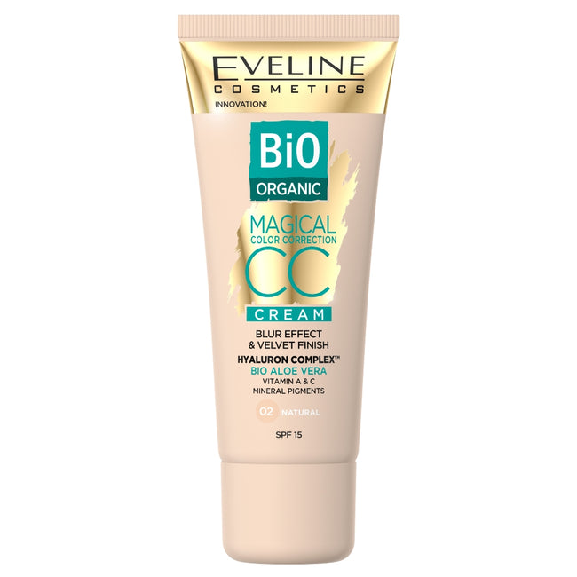 Eveline Cosmetics Bio Organic Magical Color Correction Cream krem CC z mineralnymi pigmentami 02 Natural 30ml