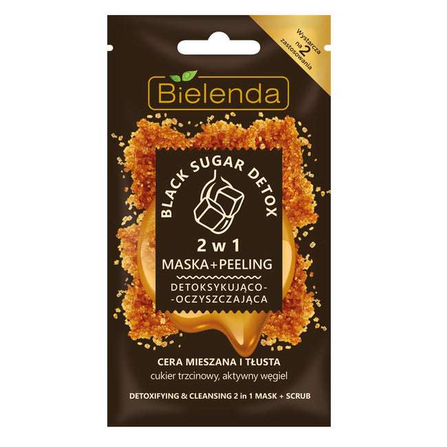 Bielenda Black Sugar Detox maska+peeling 2w1 detoksykująco-oczyszczająca 8g