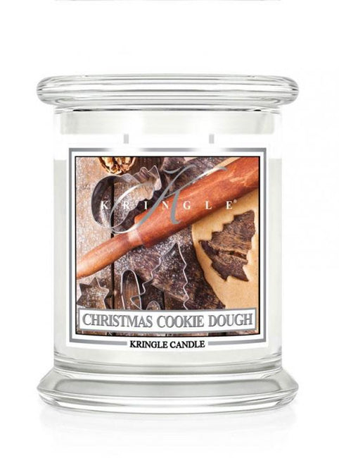 Kringle Candle Średnia świeca zapachowa z dwoma knotami Christmas Cookie Dough 411g