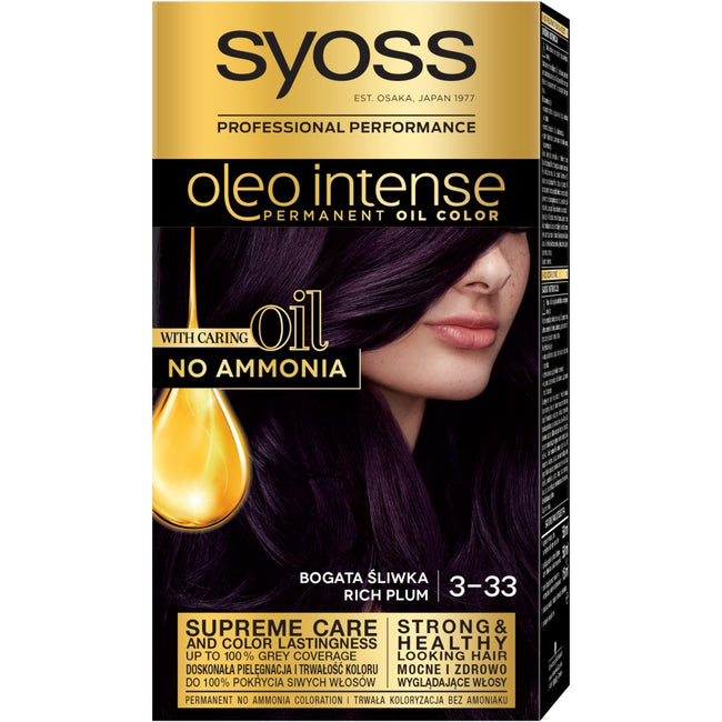Syoss Oleo Intense farba do włosów trwale koloryzująca z olejkami 3-33 Bogata Śliwka