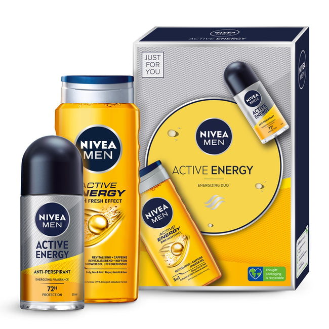 Nivea Men Active Energy zestaw żel pod prysznic 250ml + antyperspirant roll-on 50ml