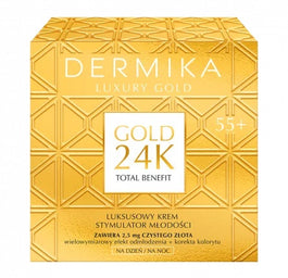 Dermika Luxury Gold 24K Total Benefit 55+ luksusowy krem stymulator młodości na dzień i na noc 50ml