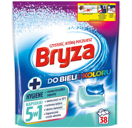 Bryza Hygiene 5w1 kapsułki do prania bieli i koloru 38szt