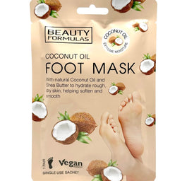 Beauty Formulas Foot Mask zmiękczająca maska do stóp Coconut Oil 1 para