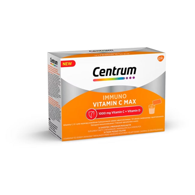 Centrum Immuno Vitamin C Max suplement diety z witaminami i minerałami 14 saszetek