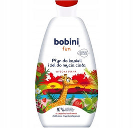 Bobini Fun płyn do kąpieli i żel do mycia ciała o zapachu truskawek 500ml