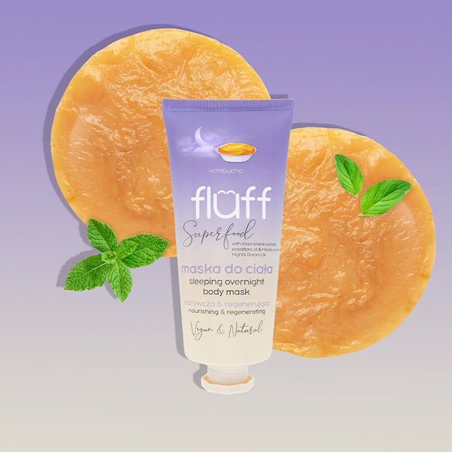 Fluff Sleeping Overnight Body Mask odżywczo-regenerująca maska do ciała Kombucha 150ml