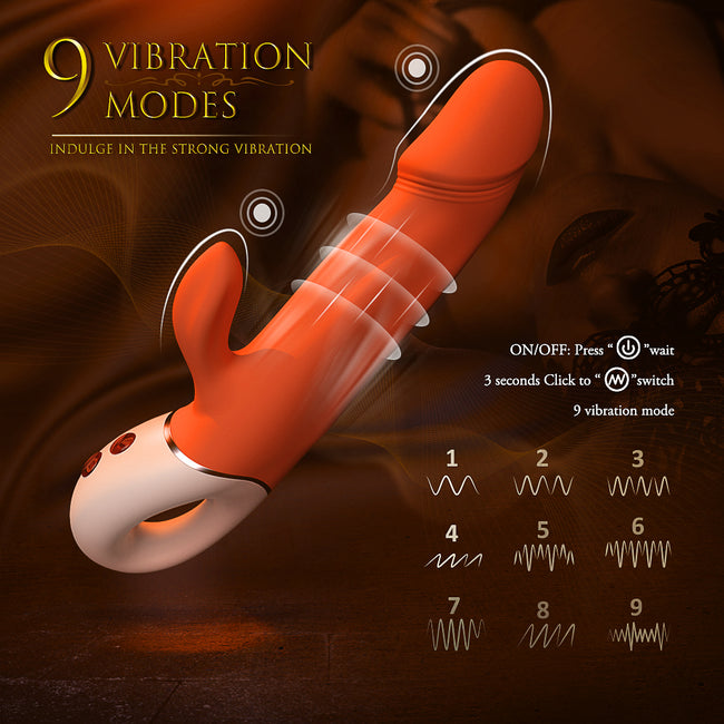 S-HANDE Wave wibrator typu króliczek z 9 trybami wibracji Orange