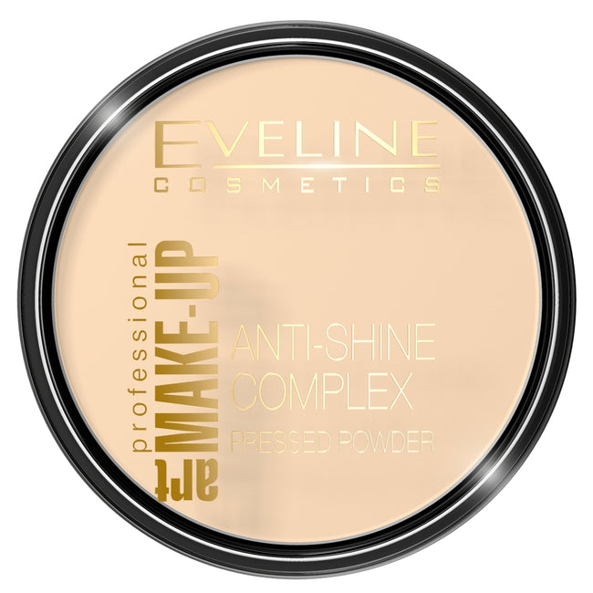 Eveline Cosmetics Art Make Up Anti-Shine Complex Pressed Powder matujący puder mineralny z jedwabiem 30 Ivory 14g