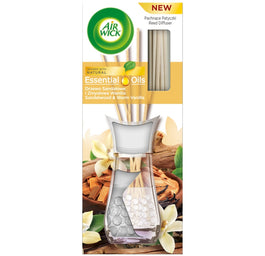 Air Wick Essential Oils pachnące patyczki zapachowe Drzewo Sandałowe i Zmysłowa Wanilia 30ml