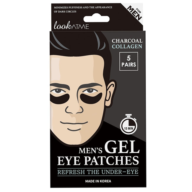 Look At Me Men's Gel Eye Patches żelowe płatki pod oczy dla mężczyzn Charcoal 5 par