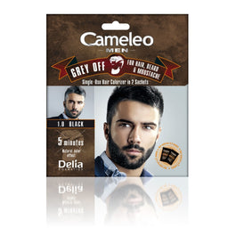 Cameleo Men Grey Off farba do włosów i brody w saszetce 1.0 Czarny 2x15ml