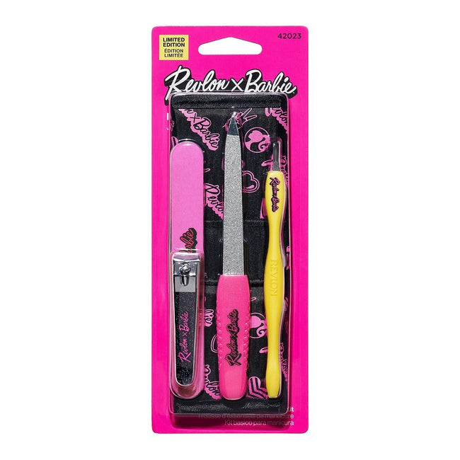 Revlon Barbie Manicure Essentials zestaw obcinacz do paznokci + radełko + pilnik do paznokci + polerka do paznokci 42023