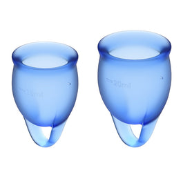 Satisfyer Feel Confident Menstrual Cup zestaw kubeczków menstruacyjnych 15ml + 20ml Dark Blue