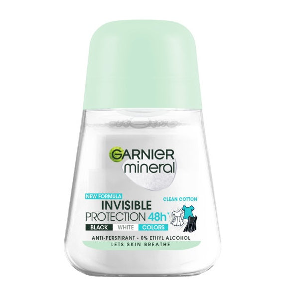 Garnier Mineral Invisible Protection Clean Cotton antyperspirant w kulce 50ml