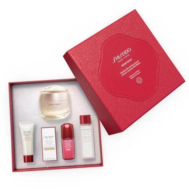 Shiseido Benefiance zestaw Wrinkle Smoothing Cream 50ml + Clarifying Cleansing Foam 15ml+ Treatment Softener 30ml + Ultimune Power Infusing Concentrate 10ml + Wrinkle Smoothing Eye Cream 2ml