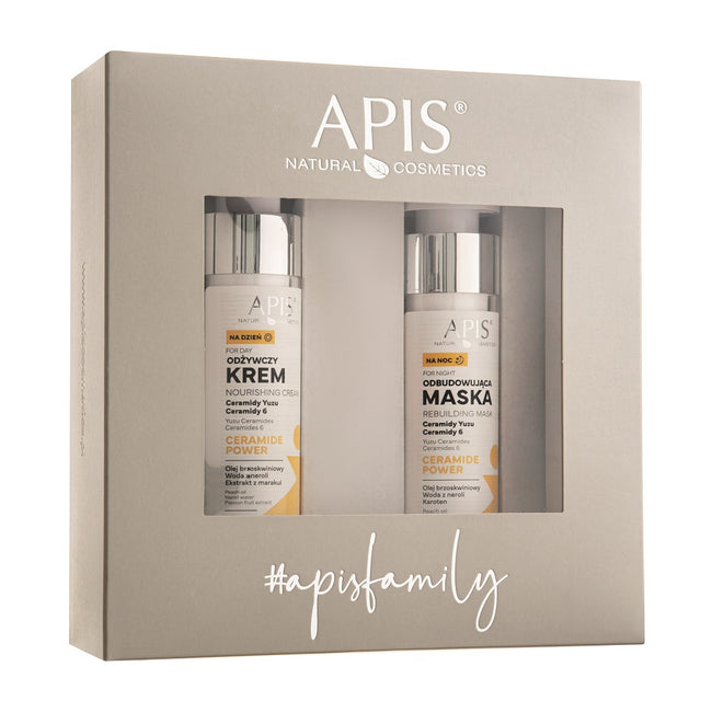 APIS Ceramide Power zestaw odżywczy krem na dzień 50ml + odbudowująca maska na noc 50ml