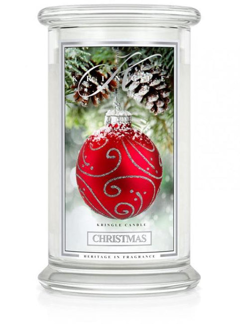 Kringle Candle Duża świeca zapachowa z dwoma knotami Christmas 623g