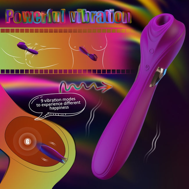 Amzing Toy Dr.Love dwustronny wibrator z 9 trybami wibracji i ssania Violet