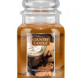Country Candle Duża świeca zapachowa z dwoma knotami Gingerbread Latte 680g