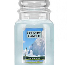 Country Candle Duża świeca zapachowa z dwoma knotami Cotton Fresh 652g