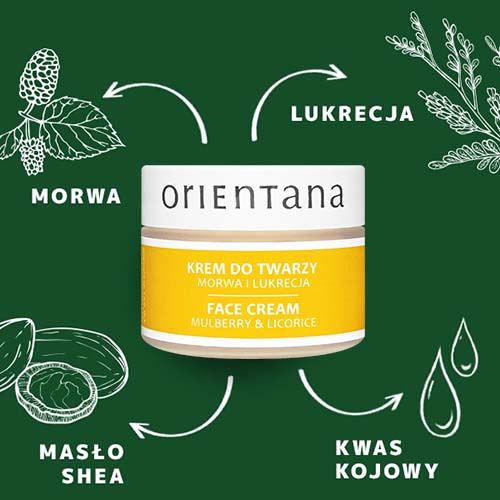 ORIENTANA Naturalny krem do twarzy Morwa i Lukrecja 50g