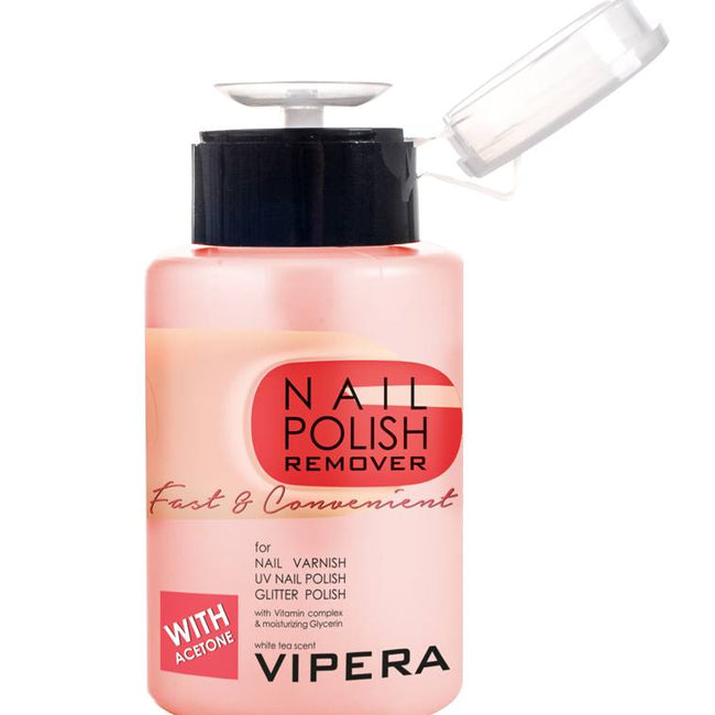 Vipera Nail Polish Remover Fast&Convenient acetonowy zmywacz do paznokci z kompleksem witamin i gliceryną 175ml