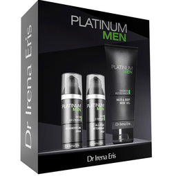 Dr Irena Eris Platinum Men zestaw nawilżający balsam po goleniu 50ml + krem regenerujący 50ml + oczyszczający żel do ciała i włosów 200ml