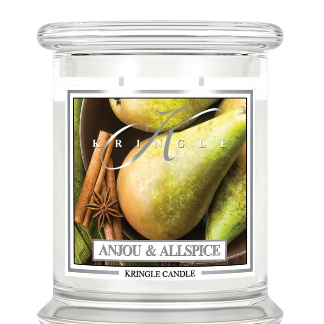 Kringle Candle Średnia świeca zapachowa z dwoma knotami Anjou & Allspice 411g