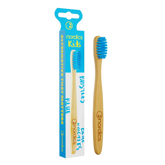 Nordics Kids Bamboo Toothbrush bambusowa szczoteczka do zębów dla dzieci Blue