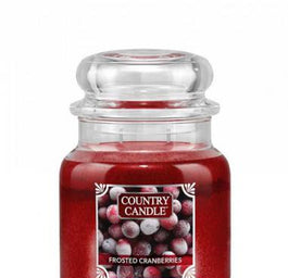 Country Candle Średnia świeca zapachowa z dwoma knotami Frosted Cranberries 453g