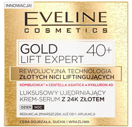 Eveline Cosmetics Gold Lift Expert 40+ luksusowy ujędrniający krem-serum z 24k złotem dzień/noc 50ml