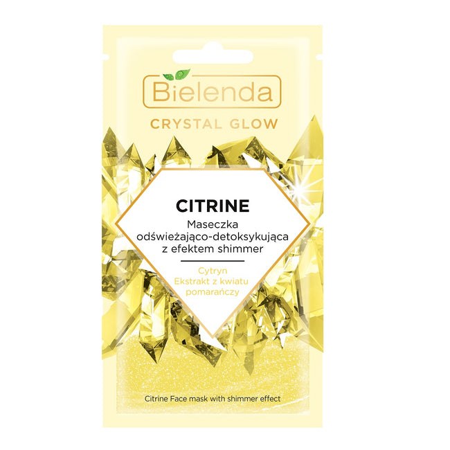 Bielenda Crystal Glow Citrine maseczka odświeżająco-detoksykująca z efektem shimmer 8g