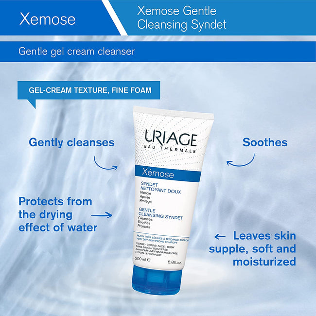 URIAGE Xemose Gentle Cleansing Syndet delikatny krem-żel do mycia do skóry bardzo suchej ze skłonnością do atopii 200ml